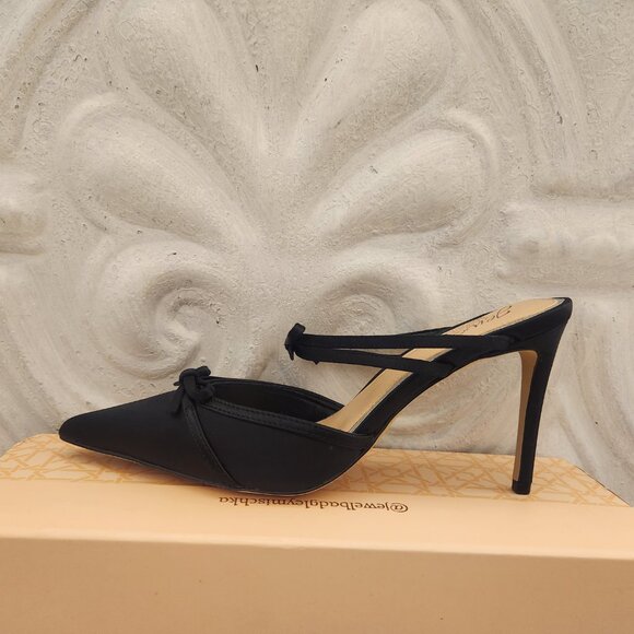 Jewel Badgley Mischka " Klarise" Black Satin Heels. NIB. Size 6 - Picture 4 of 13
